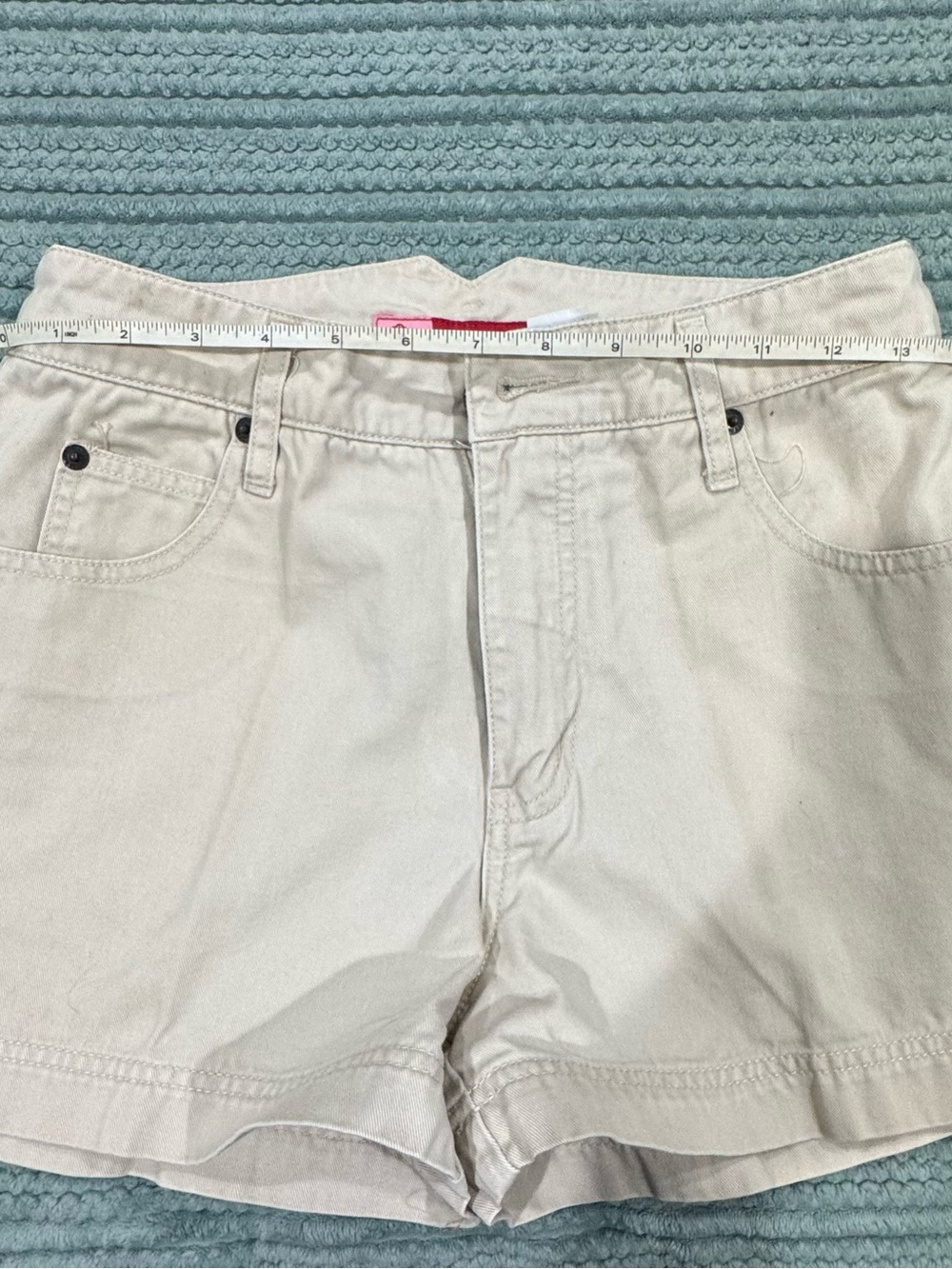 Women's Flat Front Beige Shorts - Casual Everyday Style